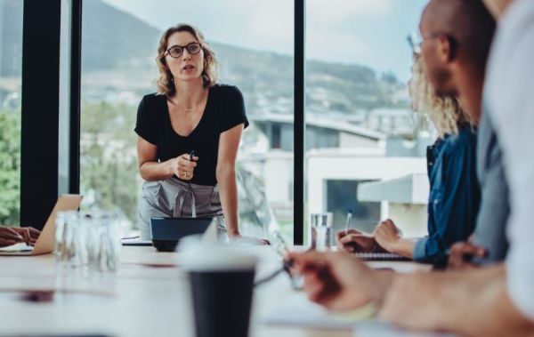 Dekoratives Bild: Frau in Meeting